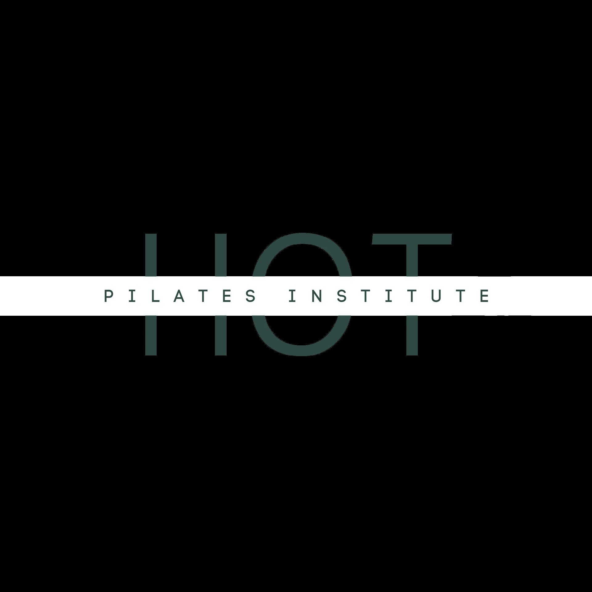 Ilo Pilates Institute logo with stylized letters and text on black background
